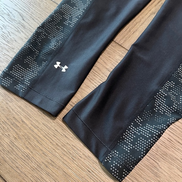 Under Armour Heat Gear Compression Crop Leggings Size Medium Black - Picture 3 of 8